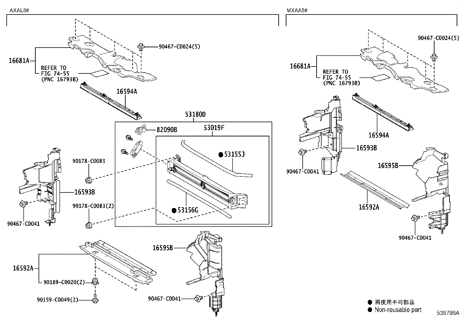 53223-0R070 BRACKET, RADIATOR GRILLE MOUNTING product image