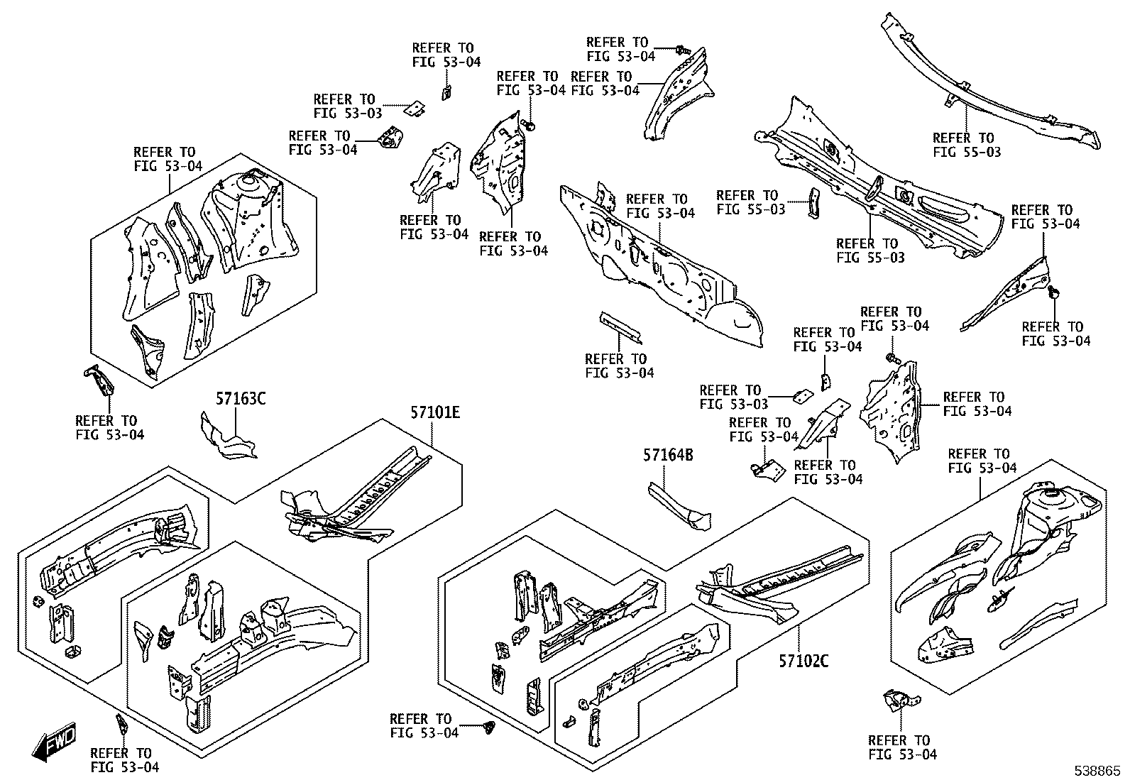 57102-WC010 MEMBER SUB-ASSY, FRONT SIDE, INNER LH product image