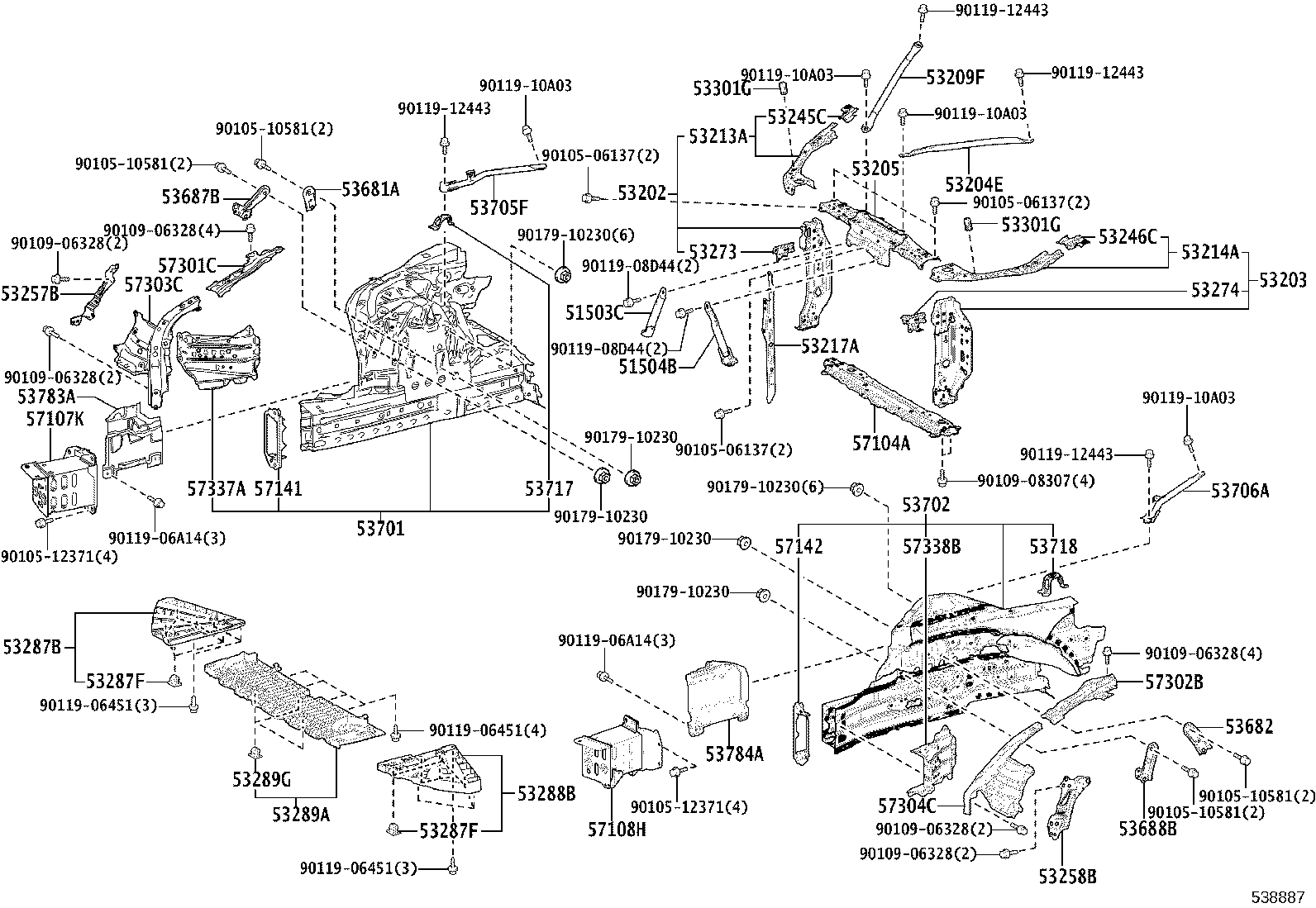 16593-31010 GUIDE, RADIATOR AIR, NO.1 RH product image