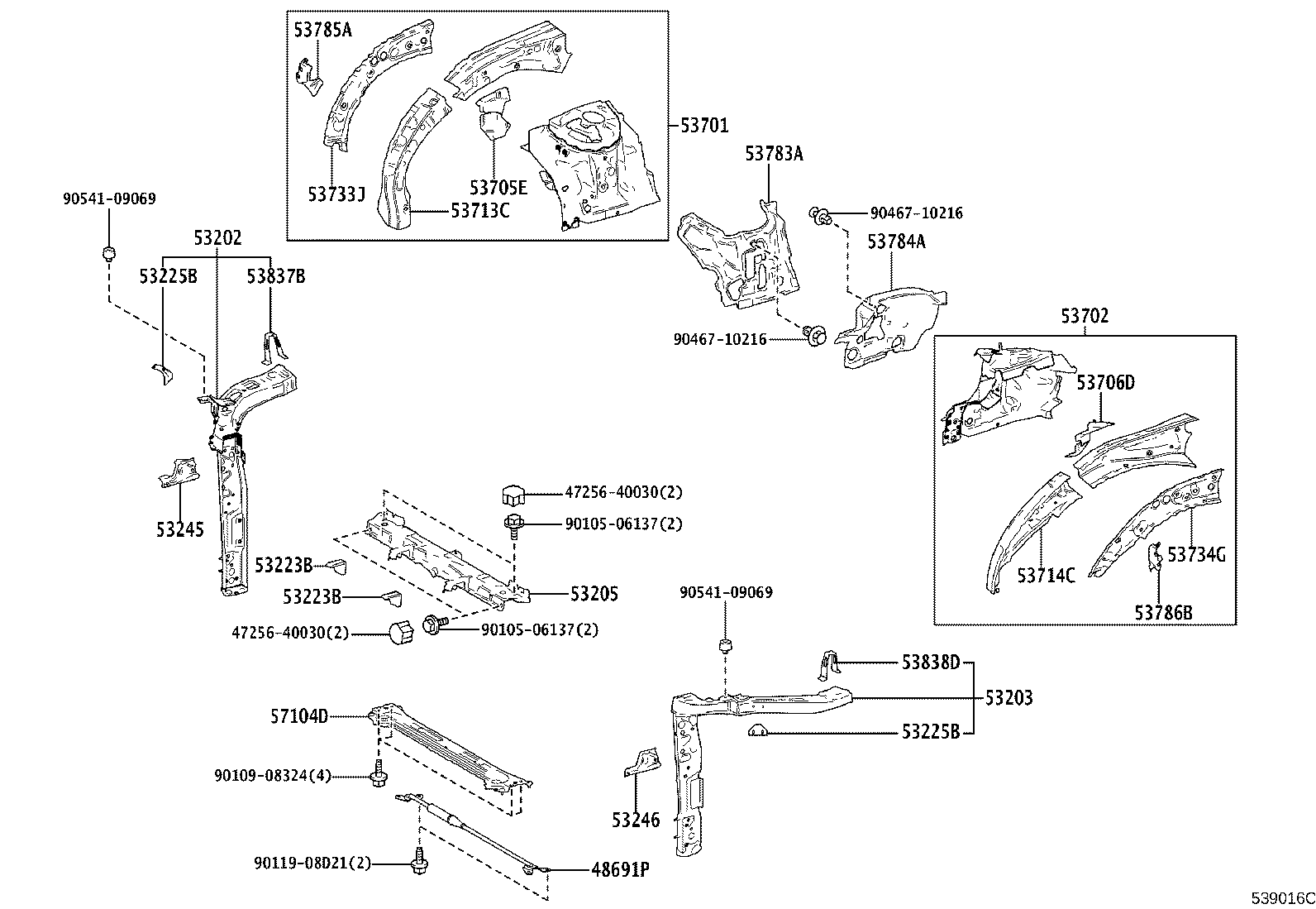 16594-31040 GUIDE, RADIATOR AIR, NO.2 product image