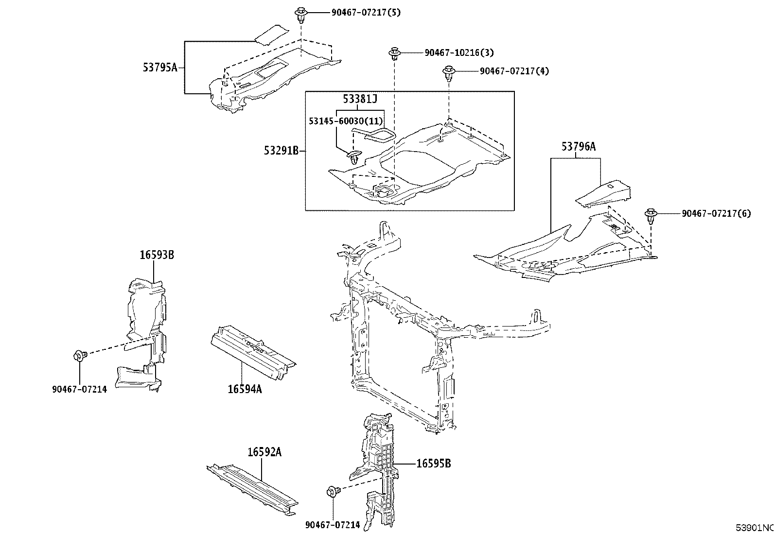 16594-31040 GUIDE, RADIATOR AIR, NO.2 product image