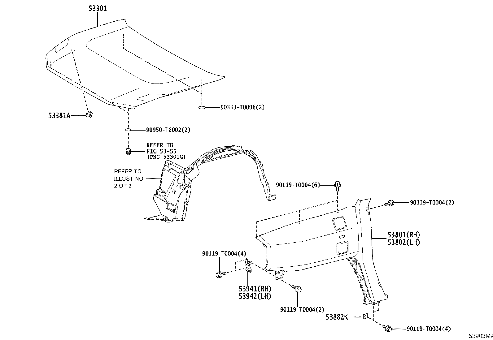 53875-KK010 LINER, FRONT FENDER, RH product image