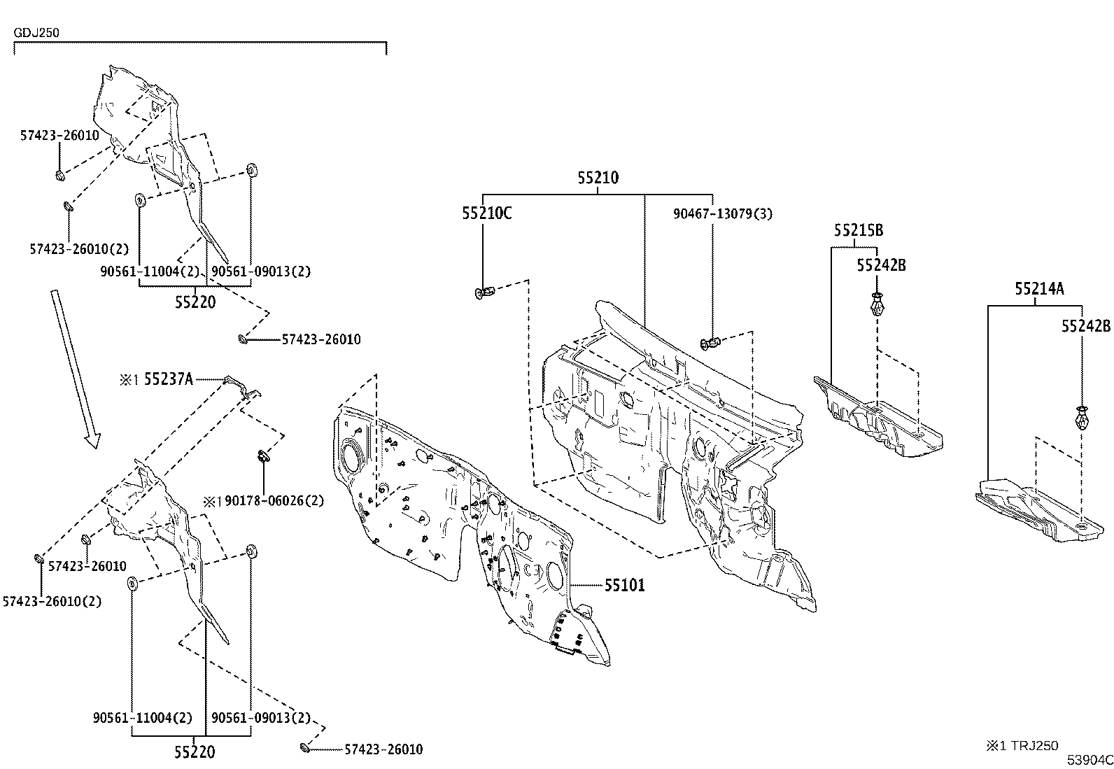 53187-60010 STAY, RADIATOR SUPPORT, RH product image