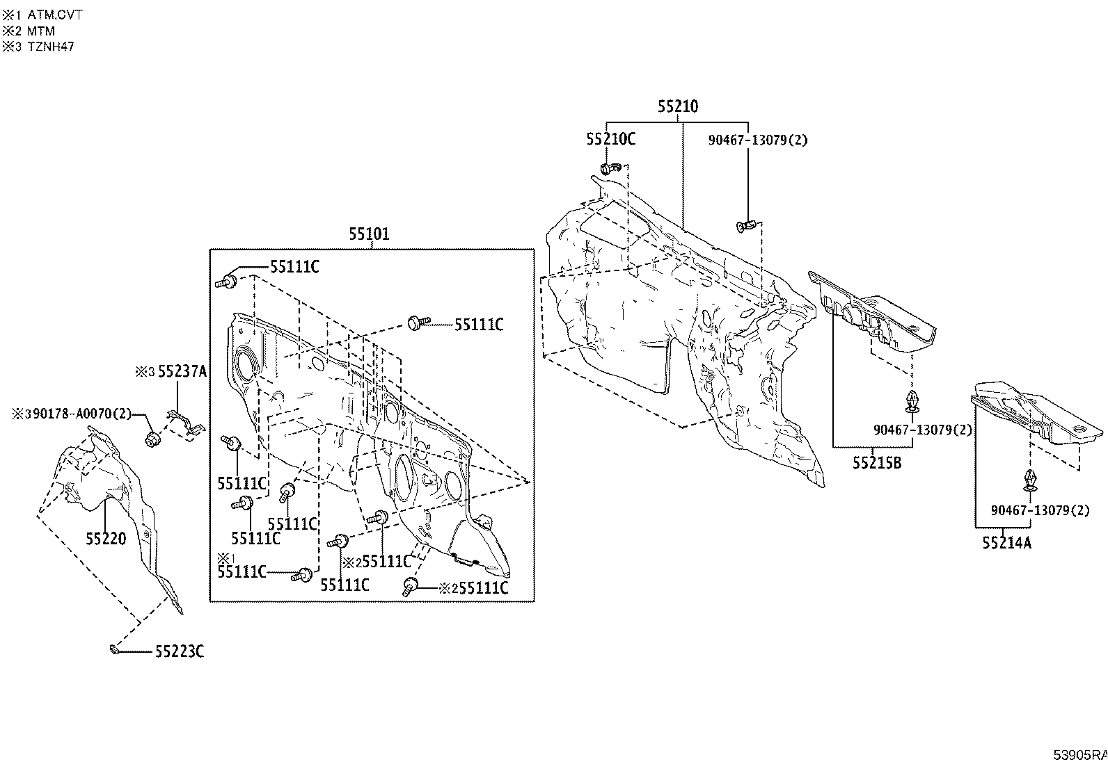53209-04040 BRACE SUB-ASSY, HOOD LOCK SUPPORT product image