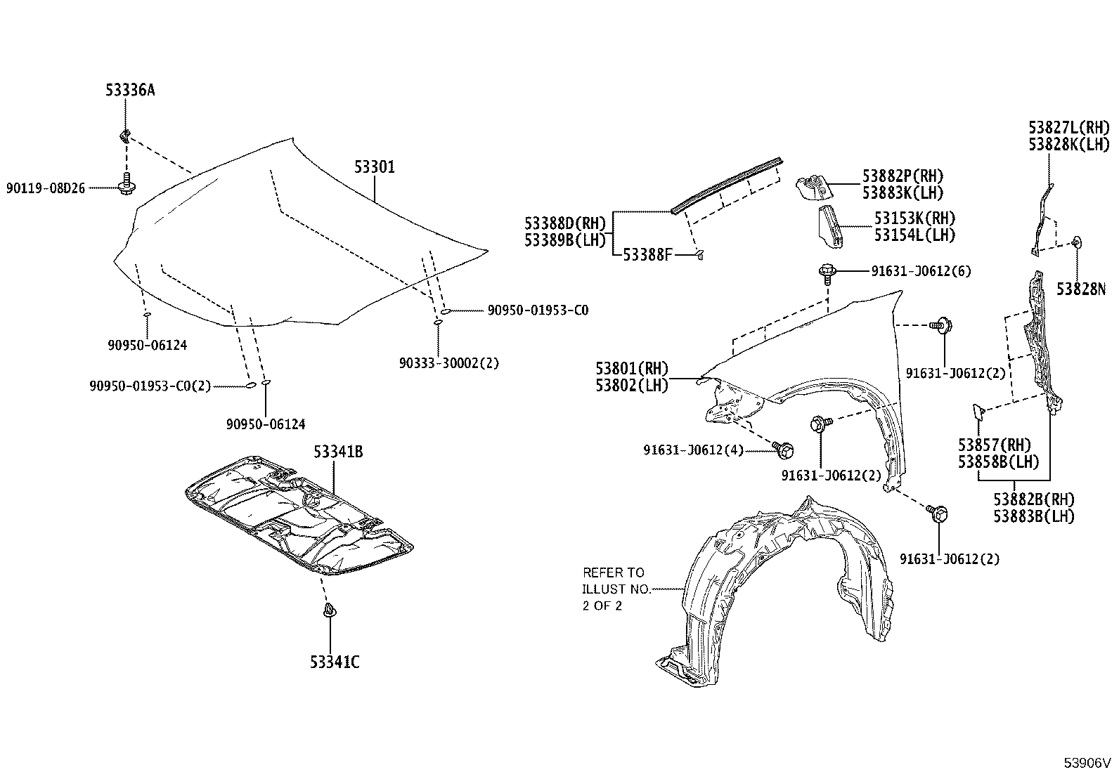 53827-30140 PROTECTOR, FRONT FENDER SIDE PANEL, RH product image