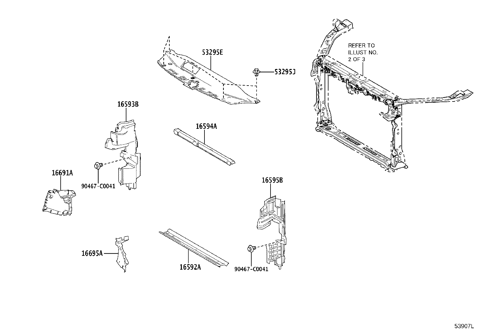 16594-F2190 GUIDE, RADIATOR AIR, NO.2 product image