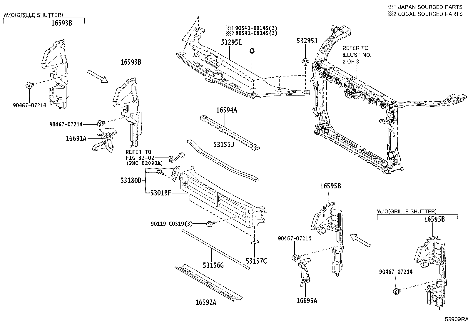 53155-07010 SEAL, RADIATOR GRILLE, NO.1 product image