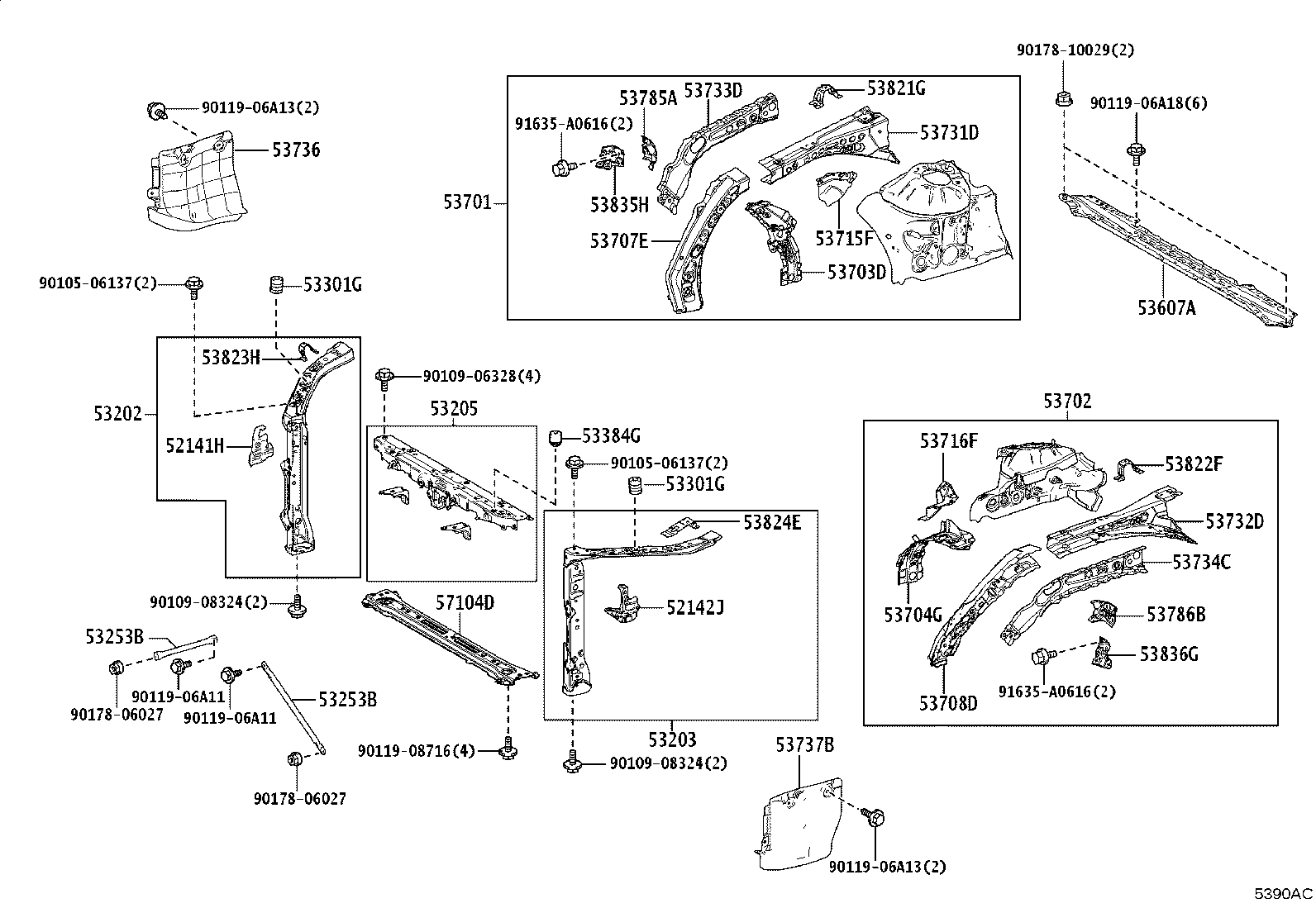 16593-25430 GUIDE, RADIATOR AIR, NO.1 RH product image