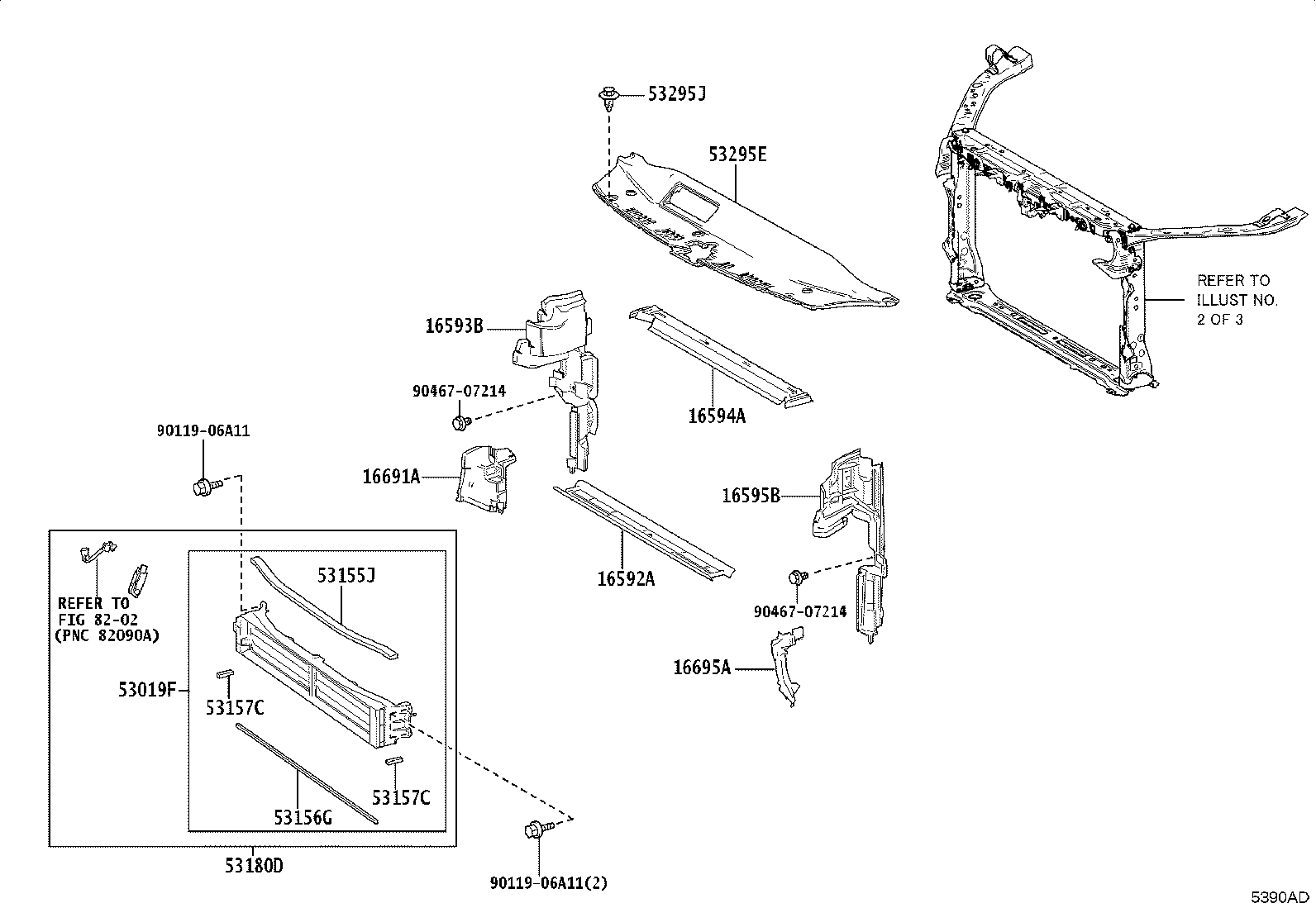 16593-25430 GUIDE, RADIATOR AIR, NO.1 RH product image