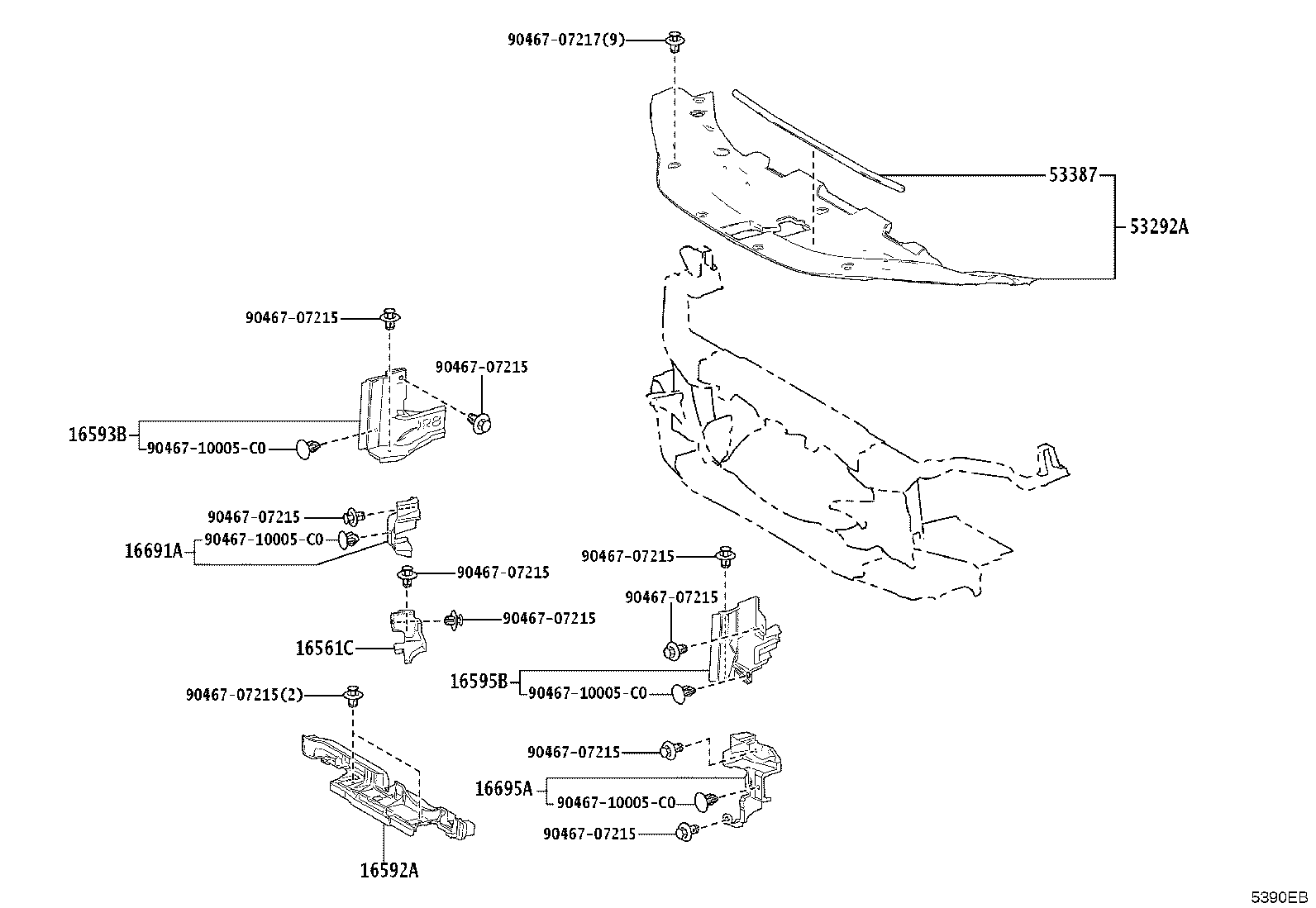 53292-60270 SEAL, RADIATOR SUPPORT, UPPER product image