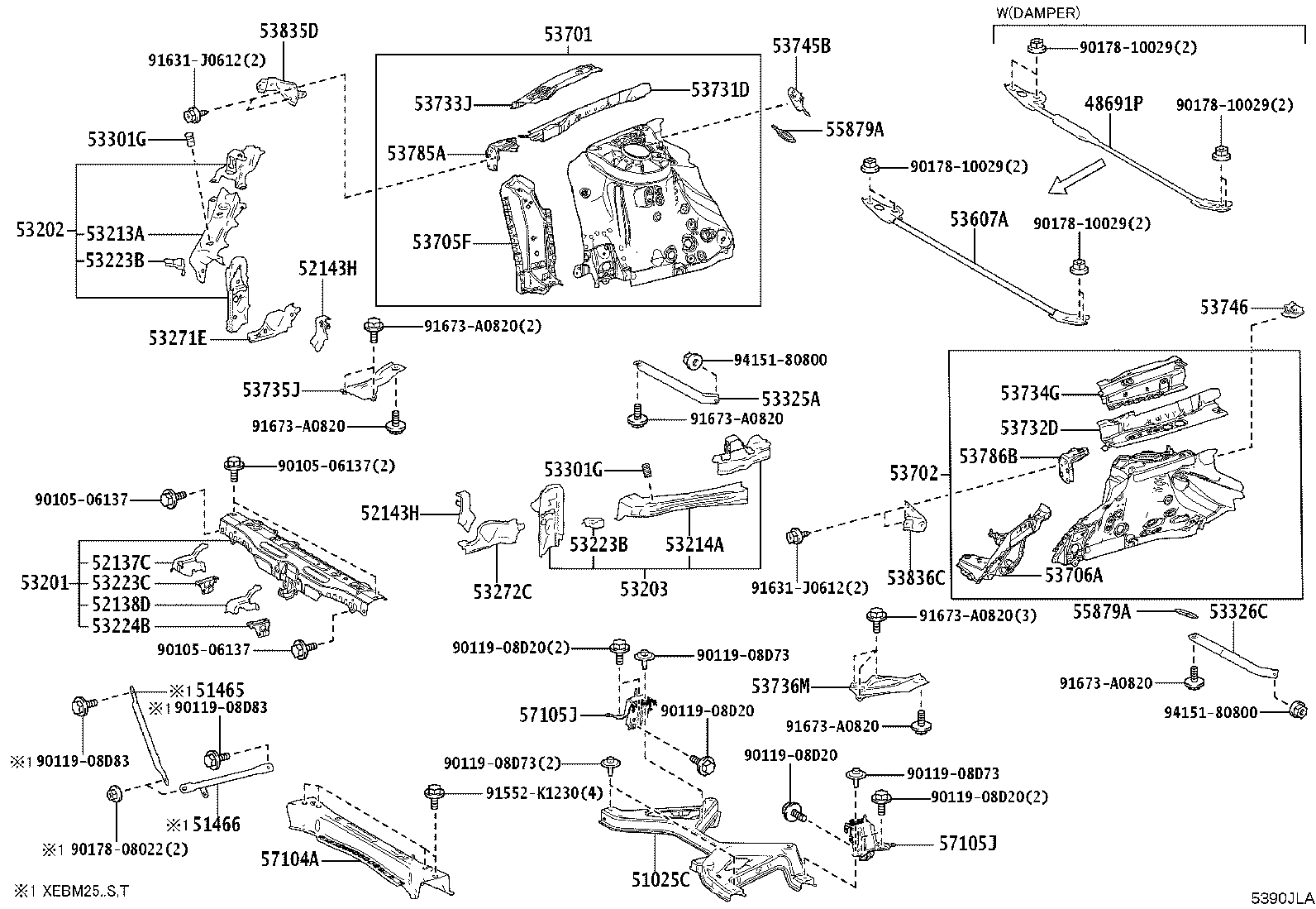 52137-46020 BRACKET, FRONT BUMPER ARM MOUNTING, NO.3 product image