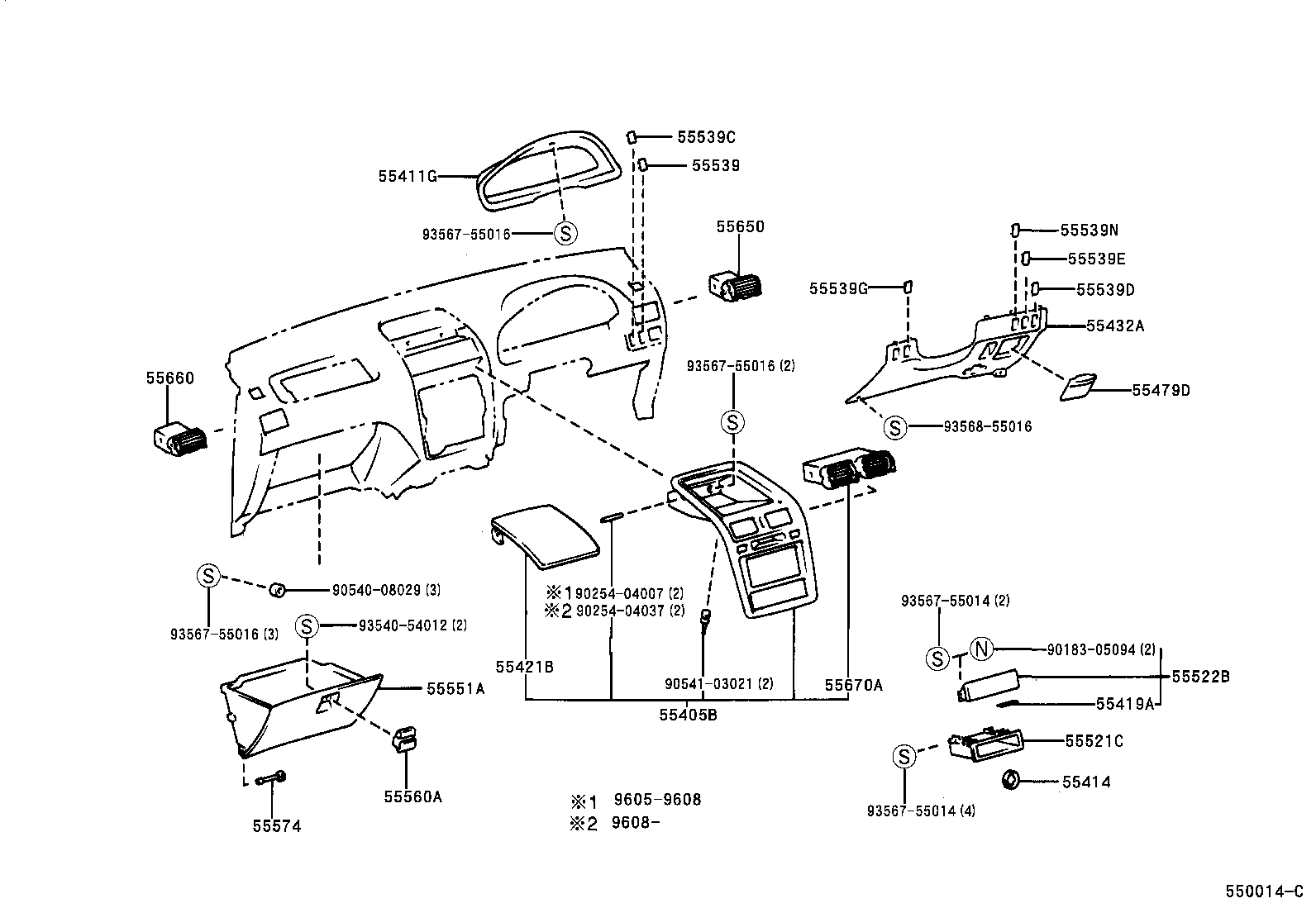 55405-44010-B0 PANEL SUB-ASSY, INSTRUMENT CLUSTER FINISH, CENTER product image