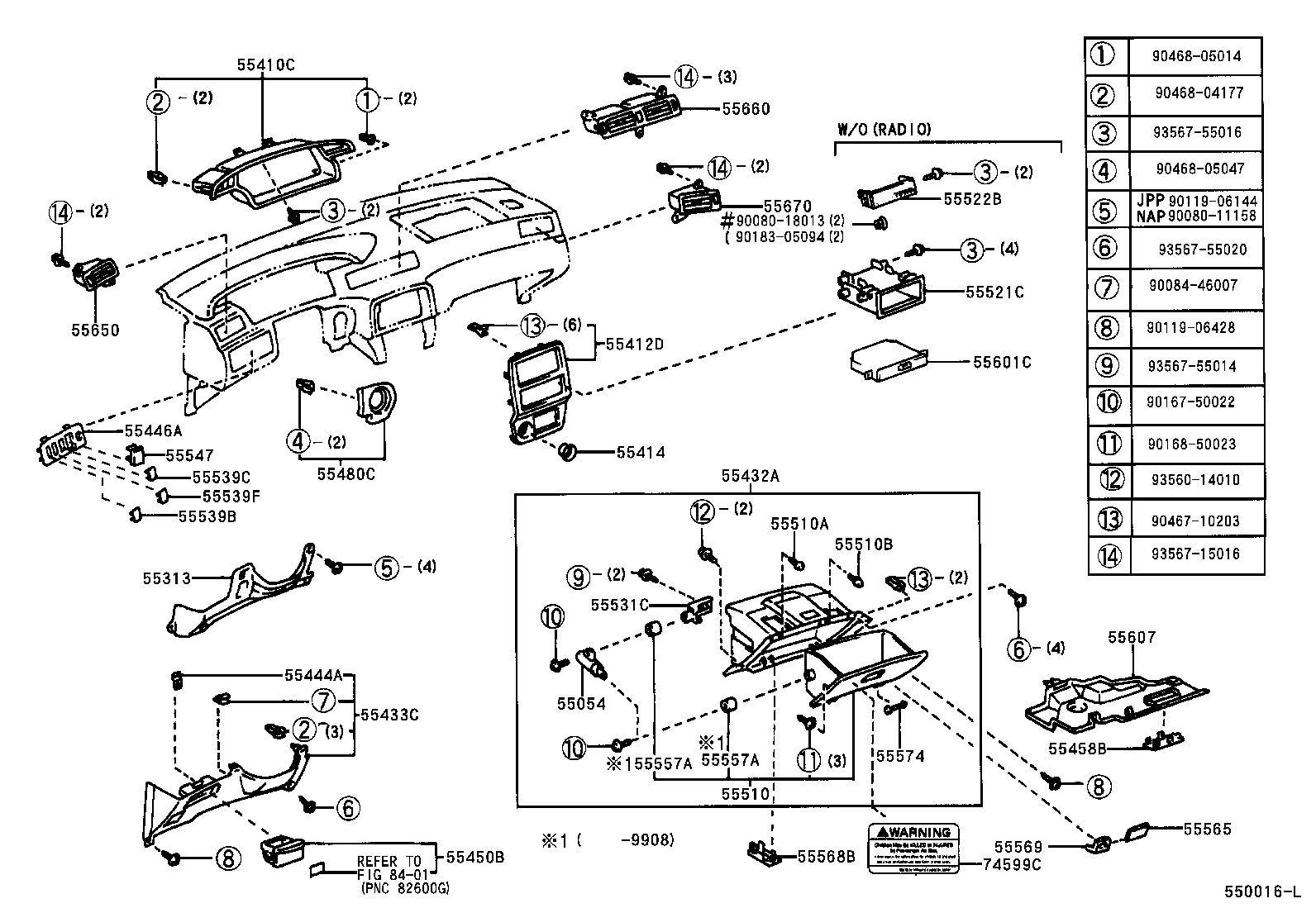 55054-30010 STOPPER SUB-ASSY, GLOVE COMPARTMENT DOOR product image