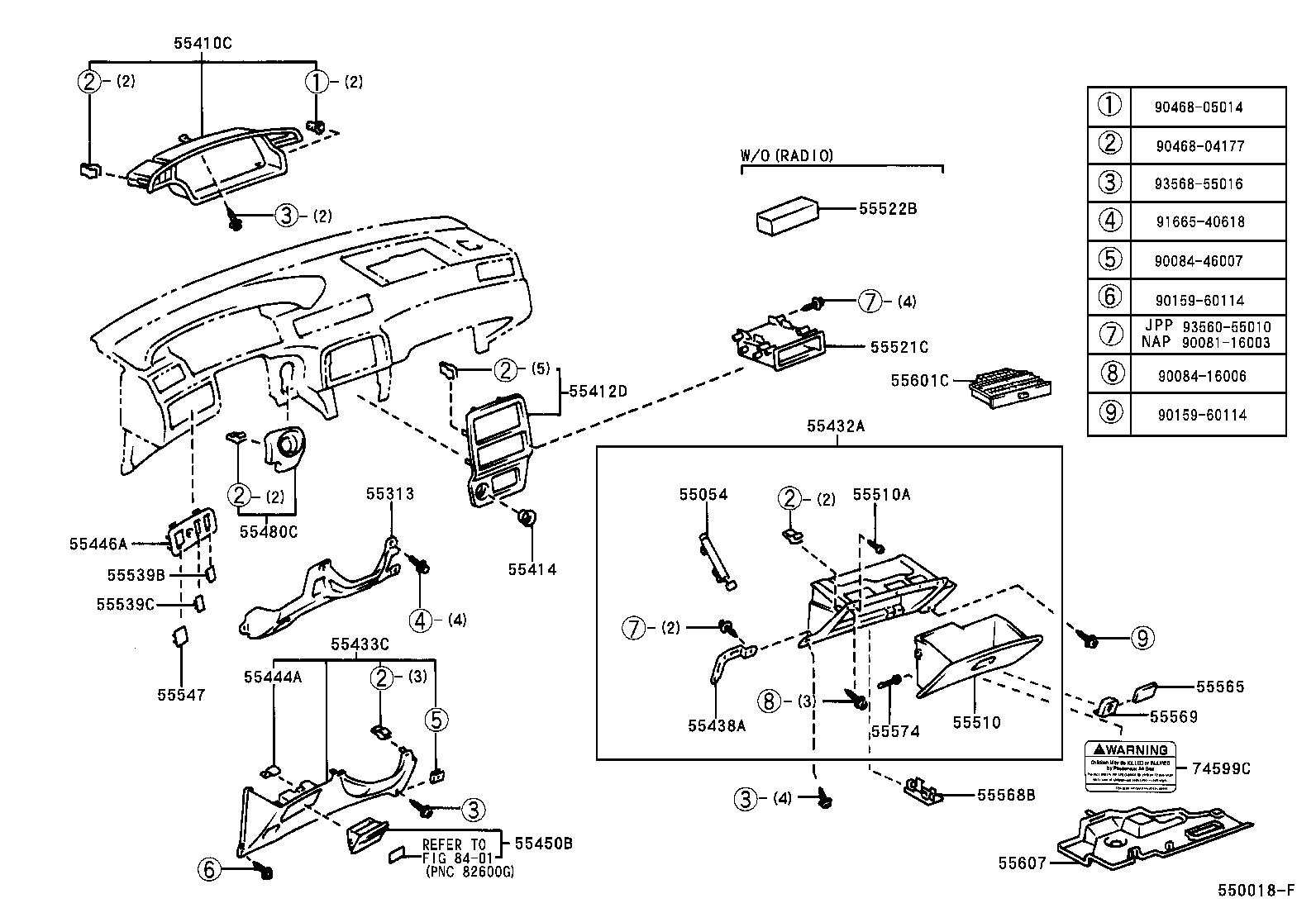55054-AA010 STOPPER SUB-ASSY, GLOVE COMPARTMENT DOOR product image