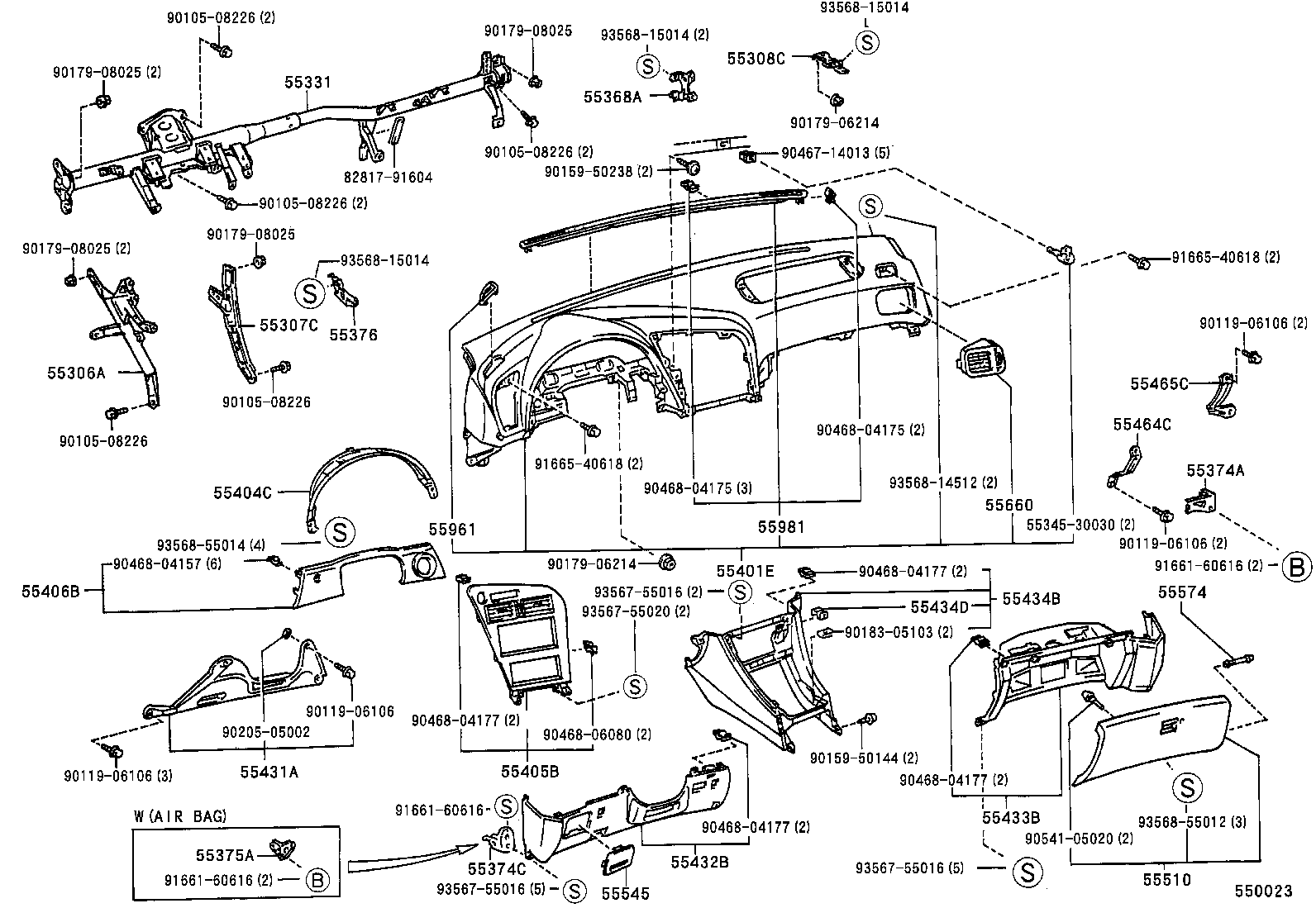55307-20180 BRACE SUB-ASSY, INSTRUMENT PANEL, NO.2 product image