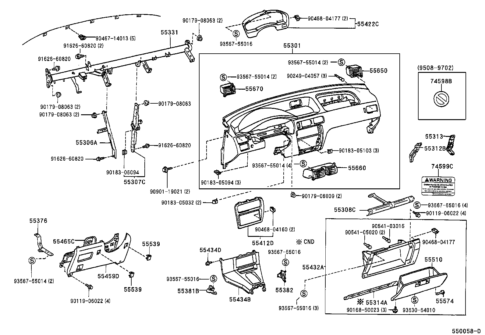 55306-16130 BRACE SUB-ASSY, INSTRUMENT PANEL, NO.1 product image