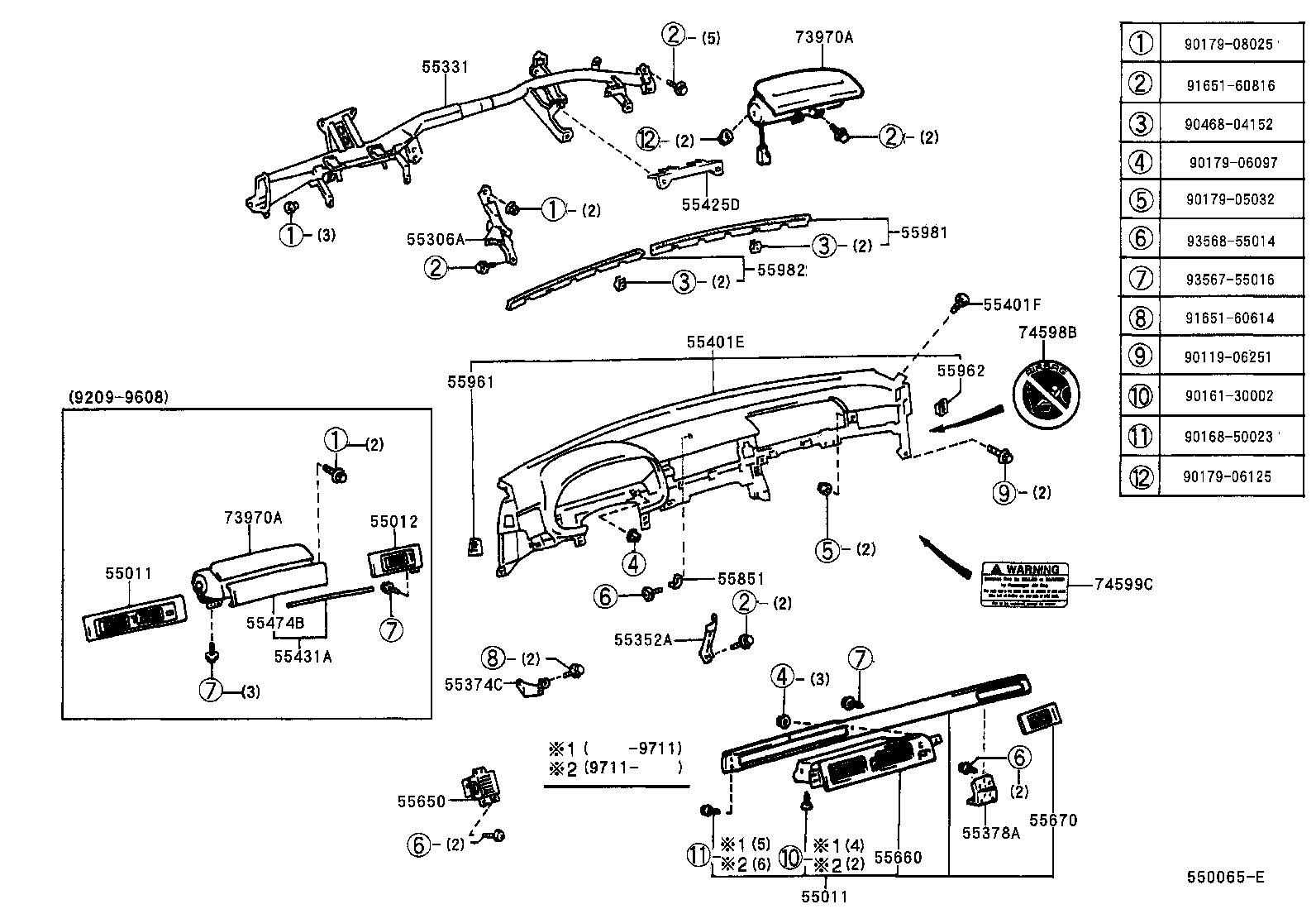 55303-24010 STAY SUB-ASSY, INSTRUMENT PANEL, RH product image