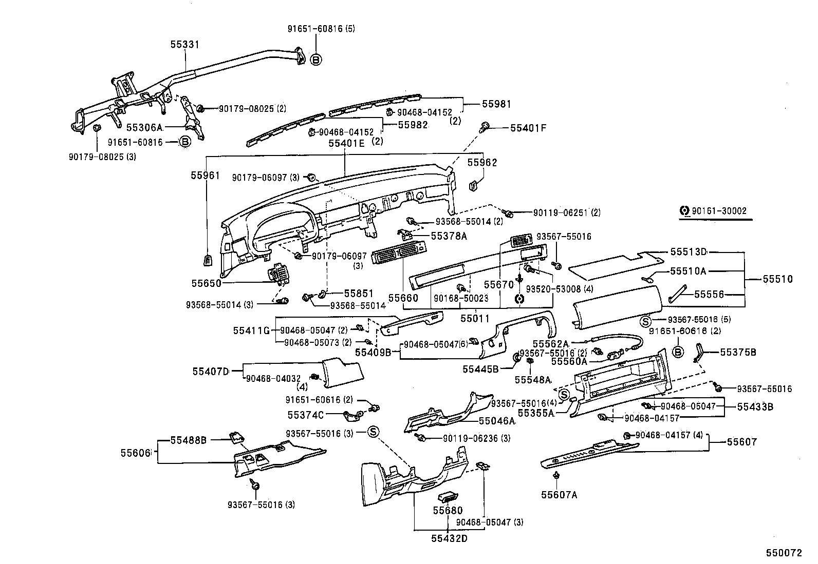 55303-24010 STAY SUB-ASSY, INSTRUMENT PANEL, RH product image