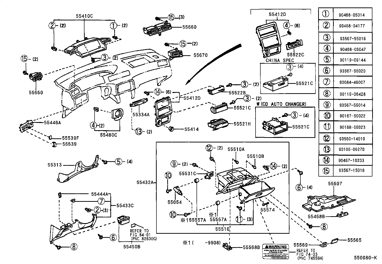 55351-33060 BRACE SUB-ASSY, INSTRUMENT PANEL, NO.1 product image