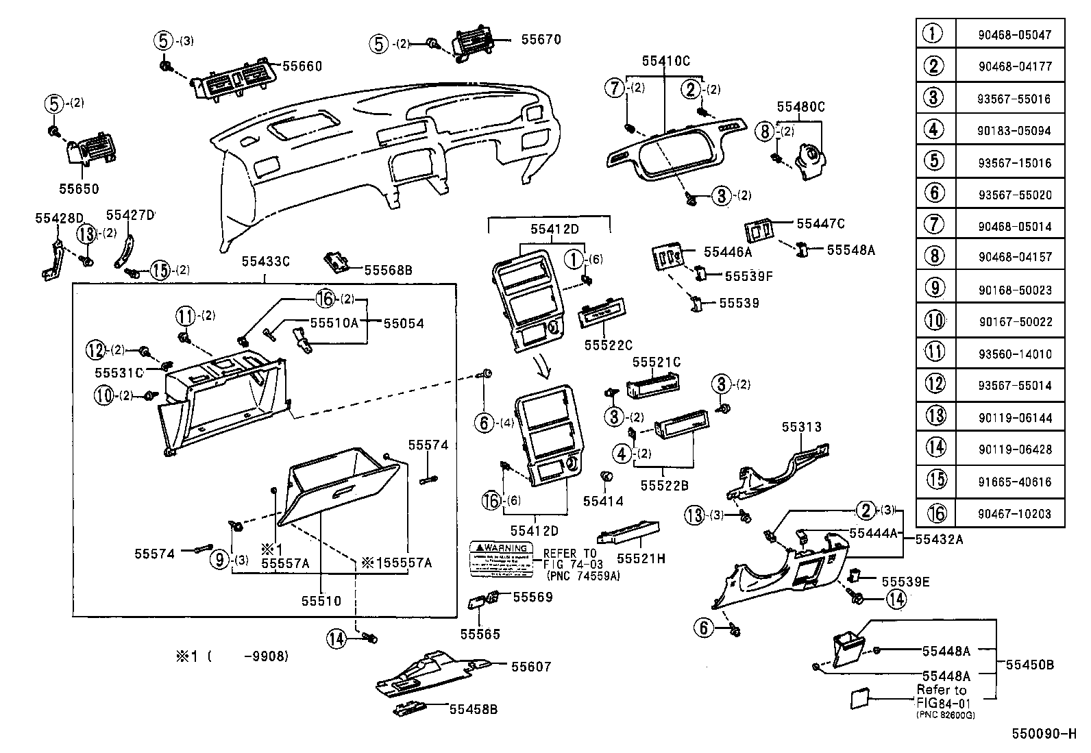 55351-33060 BRACE SUB-ASSY, INSTRUMENT PANEL, NO.1 product image