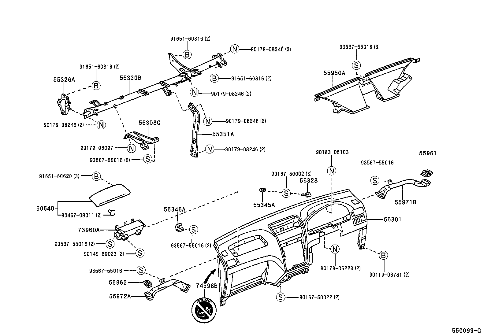 55330-44010 REINFORCEMENT ASSY, INSTRUMENT PANEL product image