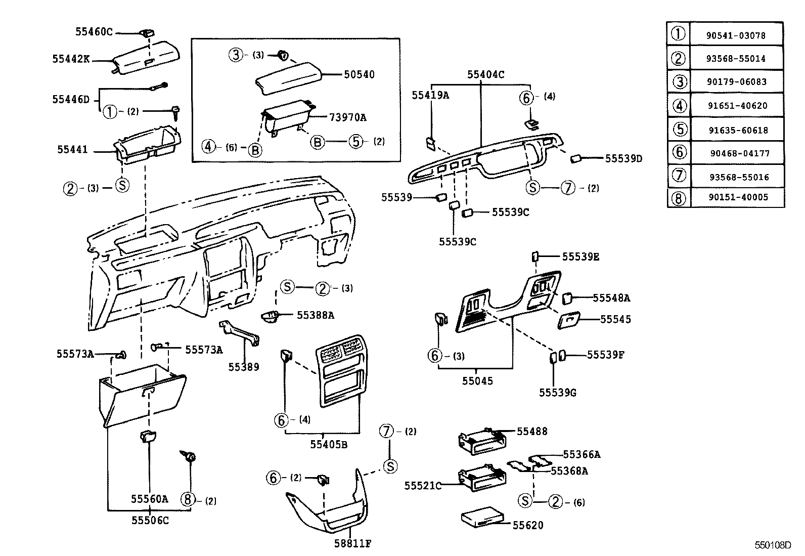 55405-28210 PANEL SUB-ASSY, INSTRUMENT CLUSTER FINISH, CENTER product image