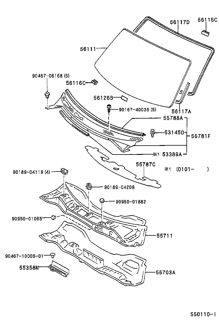 56116-28040 STOPPER, WINDSHIELD GLASS, NO.2 product image