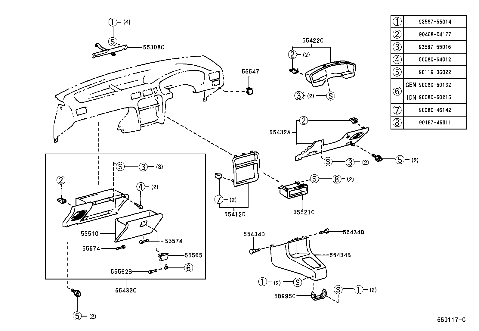 55306-0A010 BRACE SUB-ASSY, INSTRUMENT PANEL, NO.1 product image