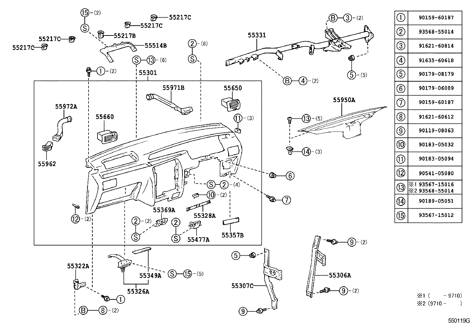 55405-28210 PANEL SUB-ASSY, INSTRUMENT CLUSTER FINISH, CENTER product image