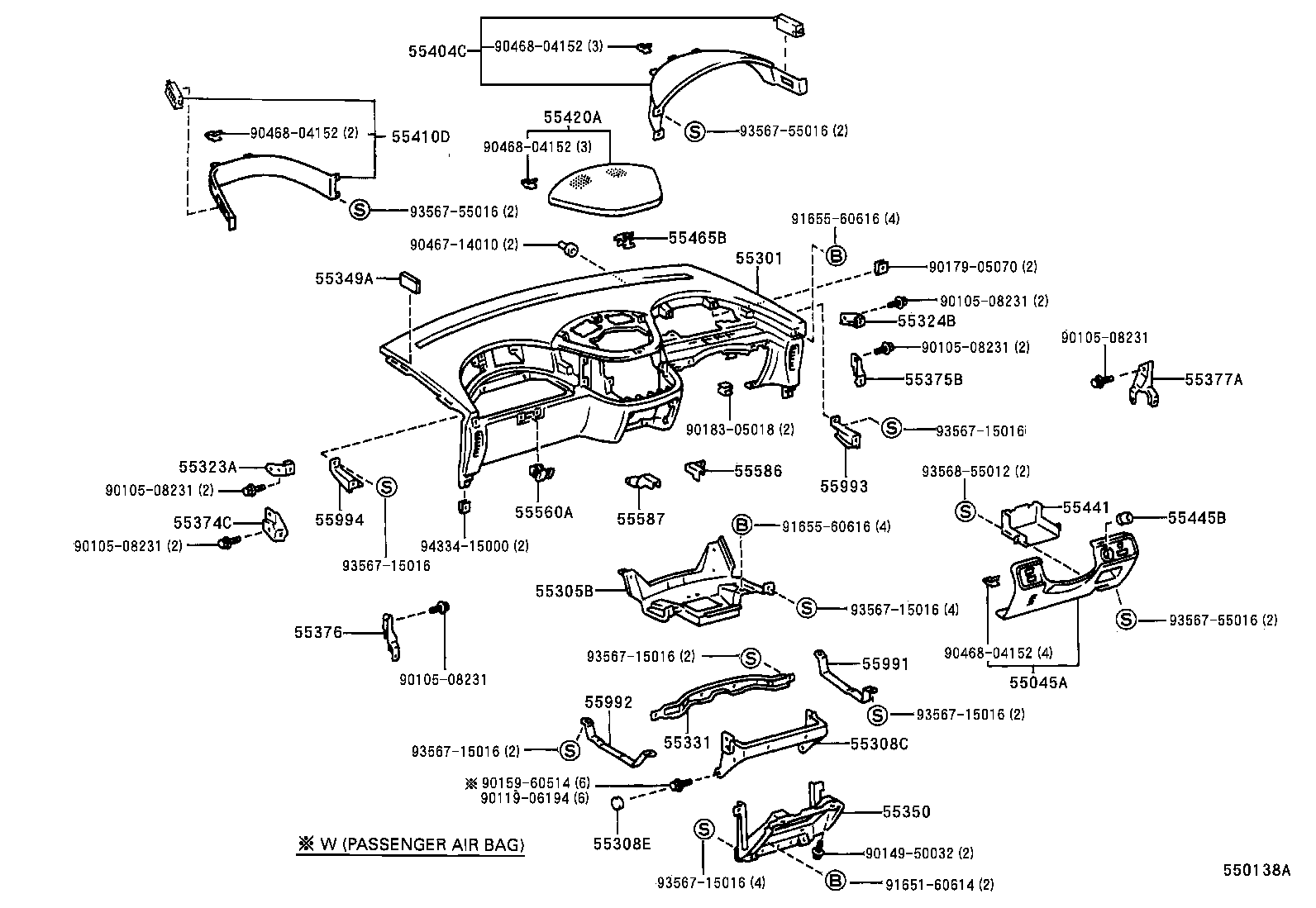 55349-28090 CUSHION, INSTRUMENT PANEL product image