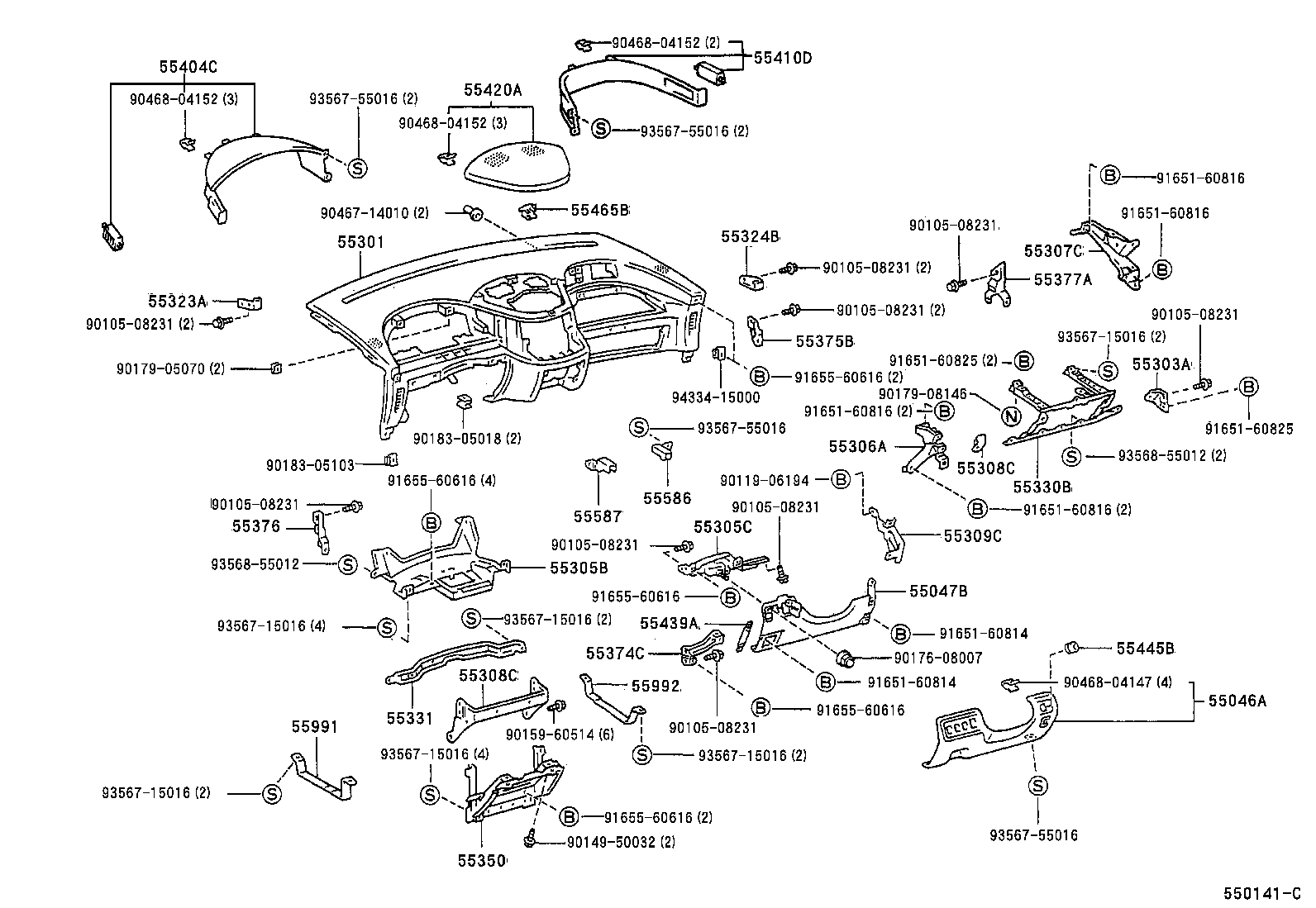 55349-28090 CUSHION, INSTRUMENT PANEL product image