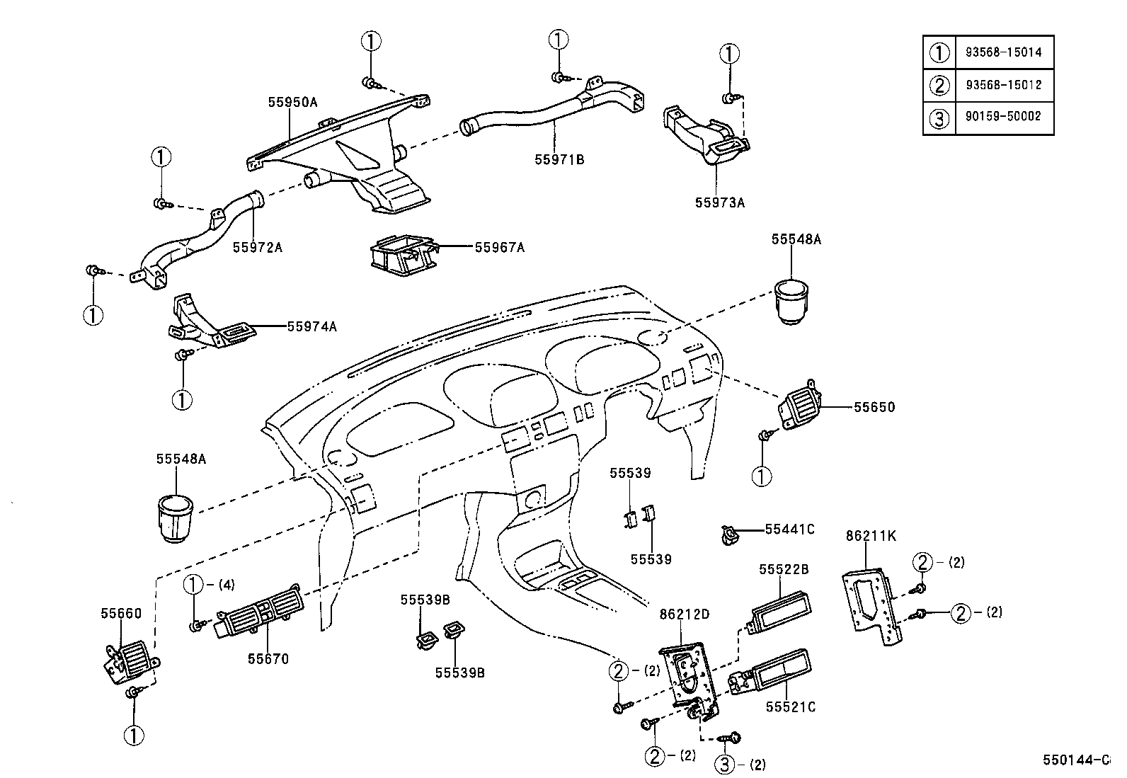 55306-13010 BRACE SUB-ASSY, INSTRUMENT PANEL, NO.1 product image