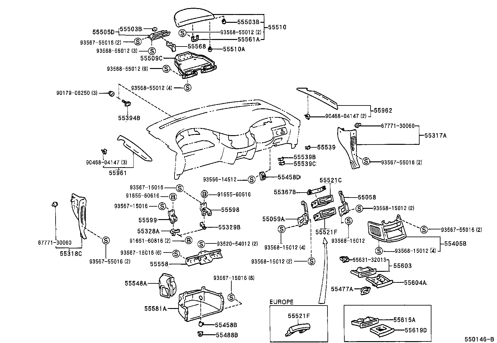 55349-28090 CUSHION, INSTRUMENT PANEL product image