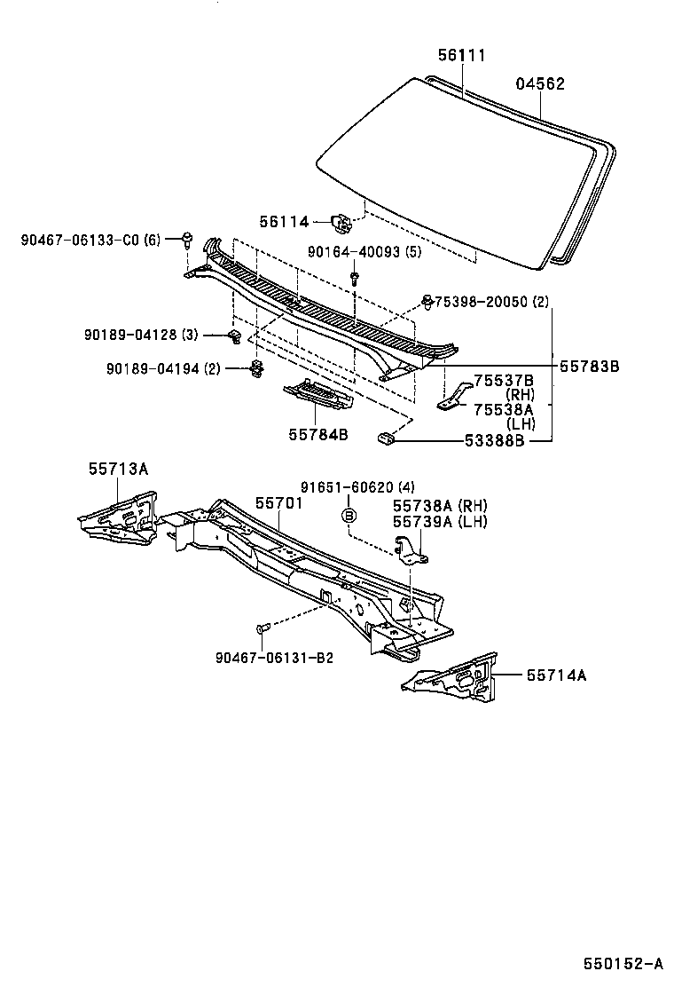 55700-12830 PANEL SUB-ASSY, COWL product image