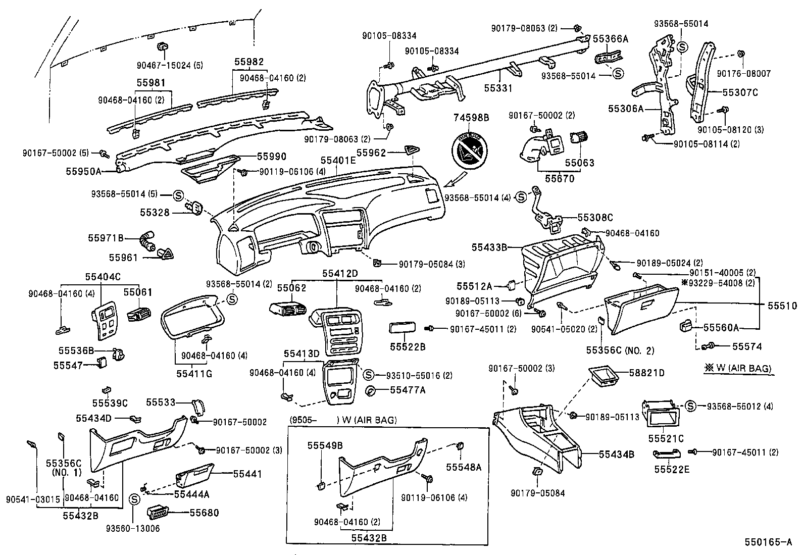 55306-12150 BRACE SUB-ASSY, INSTRUMENT PANEL, NO.1 product image