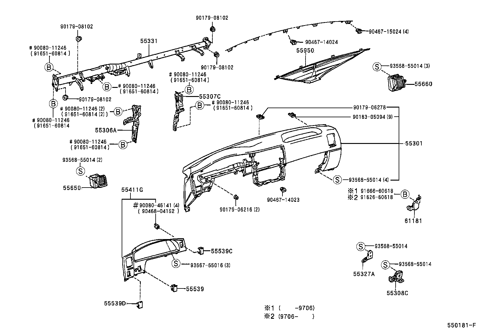 55405-04030 PANEL SUB-ASSY, INSTRUMENT CLUSTER FINISH, CENTER product image