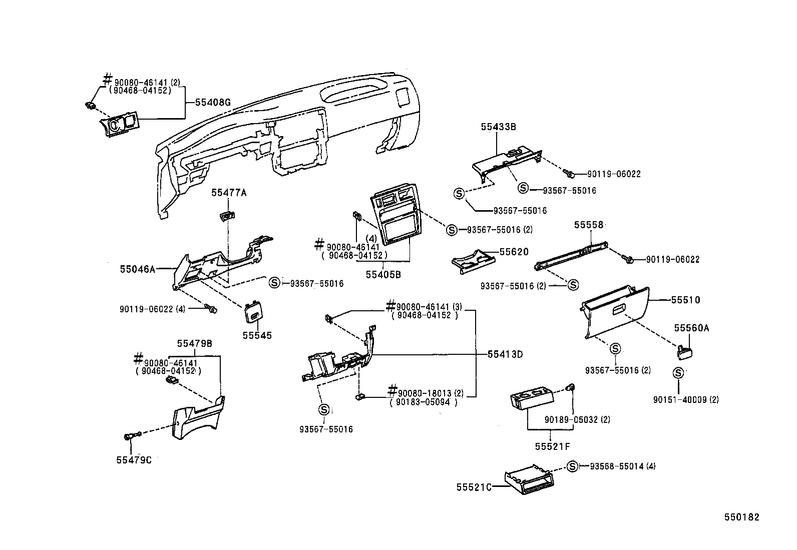 55405-04030 PANEL SUB-ASSY, INSTRUMENT CLUSTER FINISH, CENTER product image