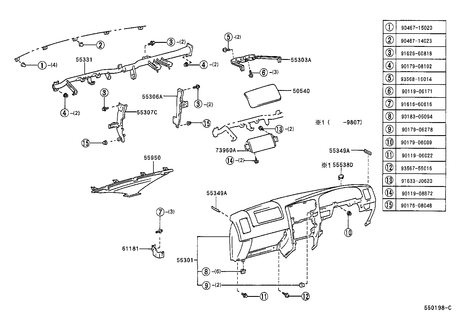 55412-35170 PANEL SUB-ASSY, INSTRUMENT CLUSTER FINISH, CENTER product image