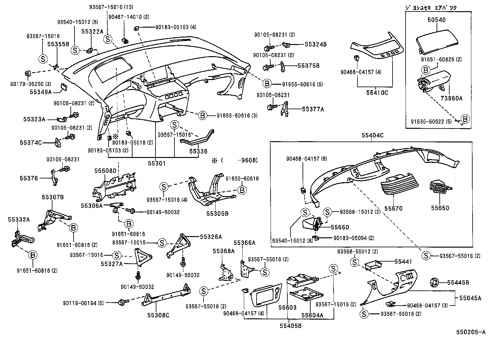 55405-28190 PANEL SUB-ASSY, INSTRUMENT CLUSTER FINISH, CENTER product image