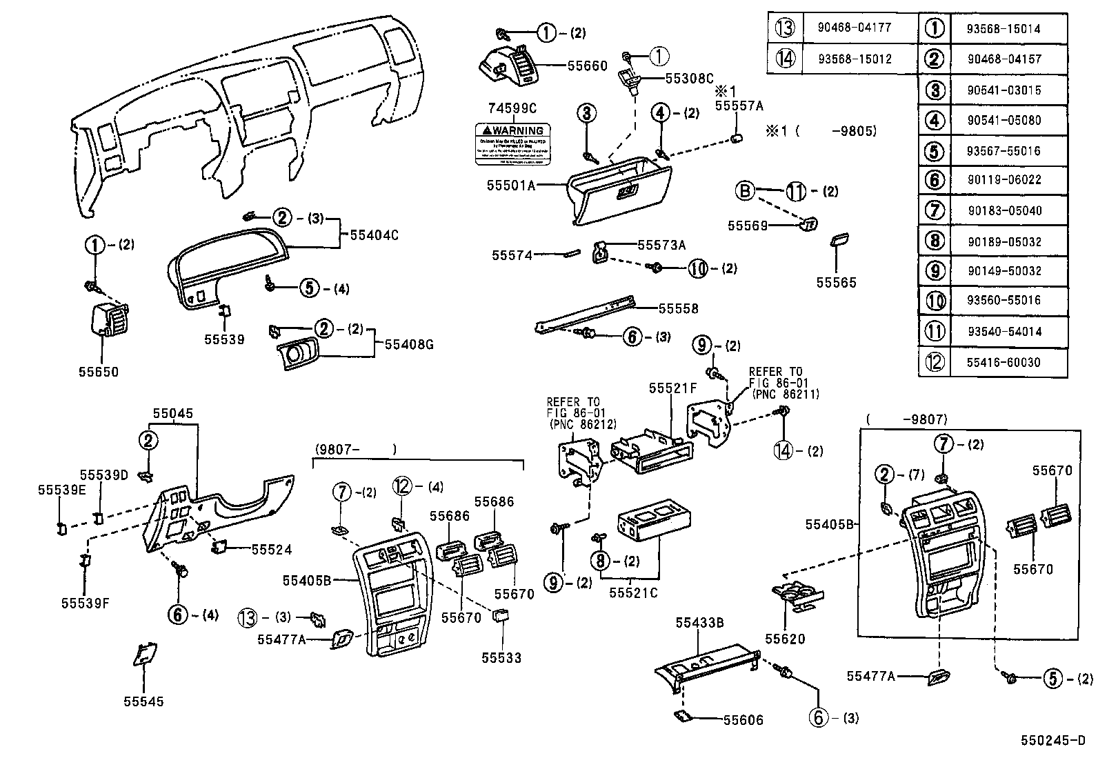 55405-35040 PANEL SUB-ASSY, INSTRUMENT CLUSTER FINISH, CENTER product image