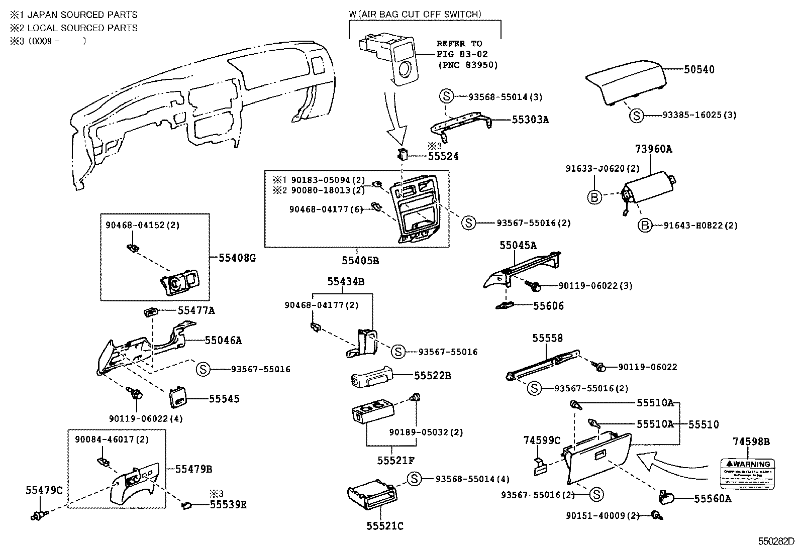 55405-04030 PANEL SUB-ASSY, INSTRUMENT CLUSTER FINISH, CENTER product image