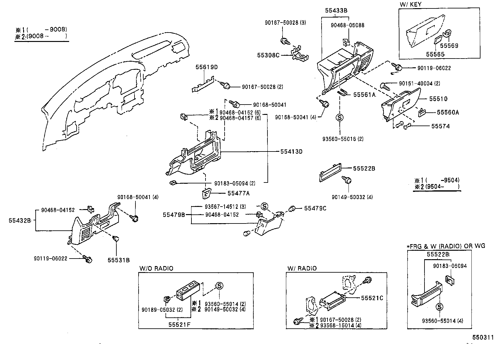 55307-89108 BRACE SUB-ASSY, INSTRUMENT PANEL, NO.2 product image