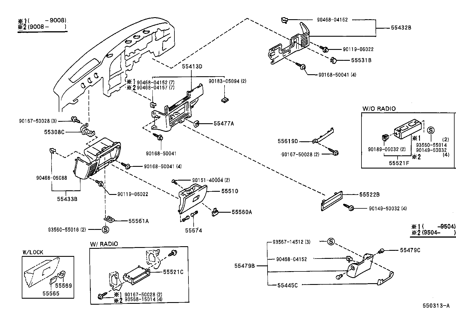 55307-89108 BRACE SUB-ASSY, INSTRUMENT PANEL, NO.2 product image
