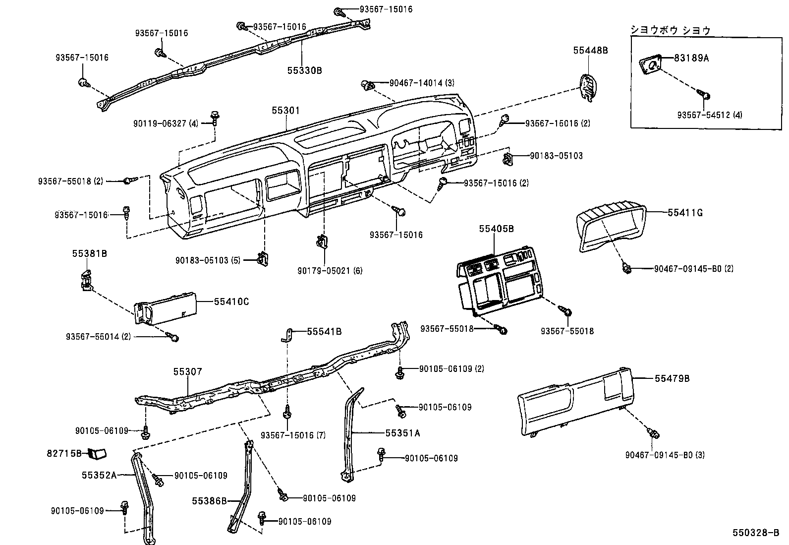55405-37110 PANEL SUB-ASSY, INSTRUMENT CLUSTER FINISH, CENTER product image