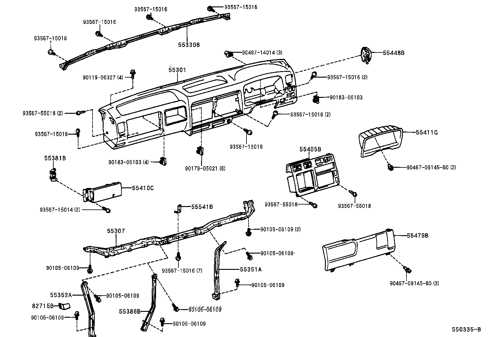 55405-37080-C0 PANEL SUB-ASSY, INSTRUMENT CLUSTER FINISH, CENTER product image