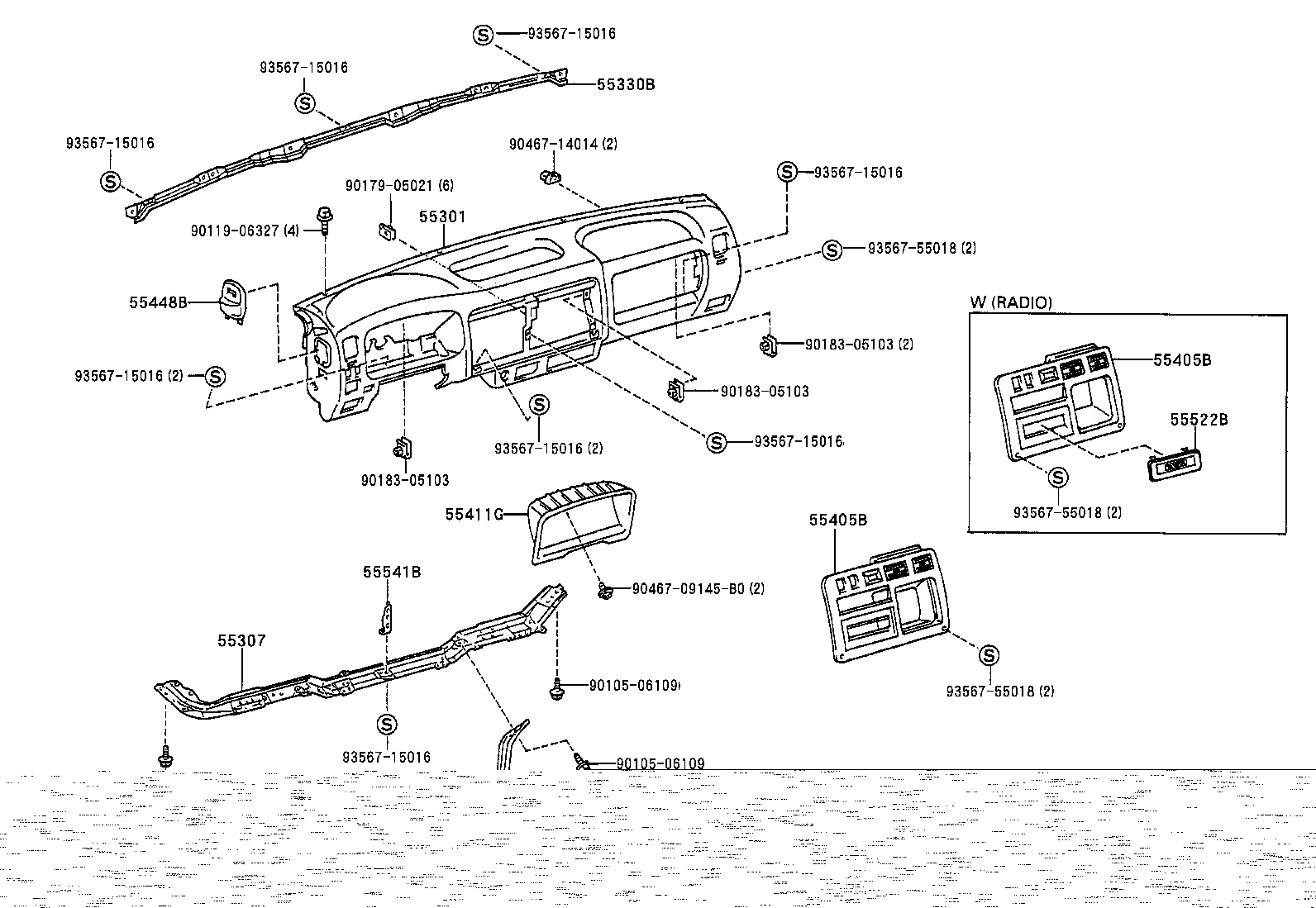 55405-37080-C0 PANEL SUB-ASSY, INSTRUMENT CLUSTER FINISH, CENTER product image