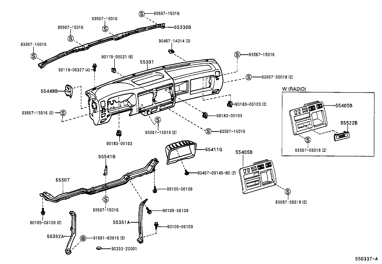 55405-37080-C0 PANEL SUB-ASSY, INSTRUMENT CLUSTER FINISH, CENTER product image