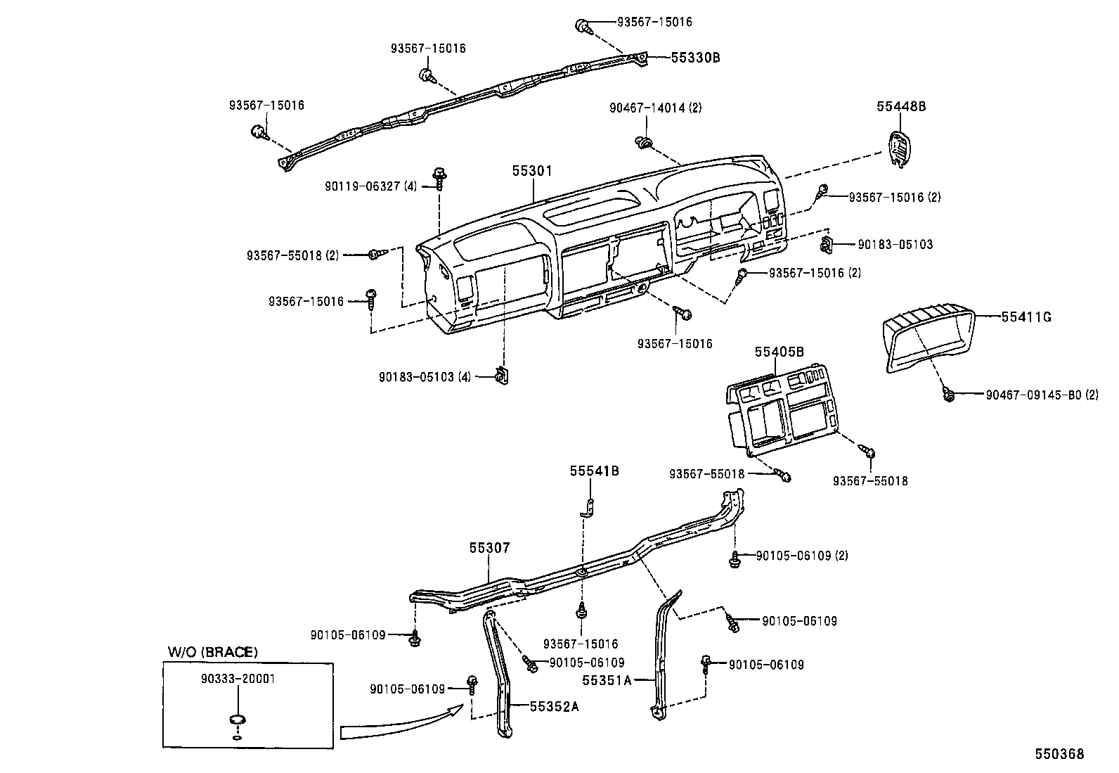 55405-25010-C0 PANEL SUB-ASSY, INSTRUMENT CLUSTER FINISH, CENTER product image