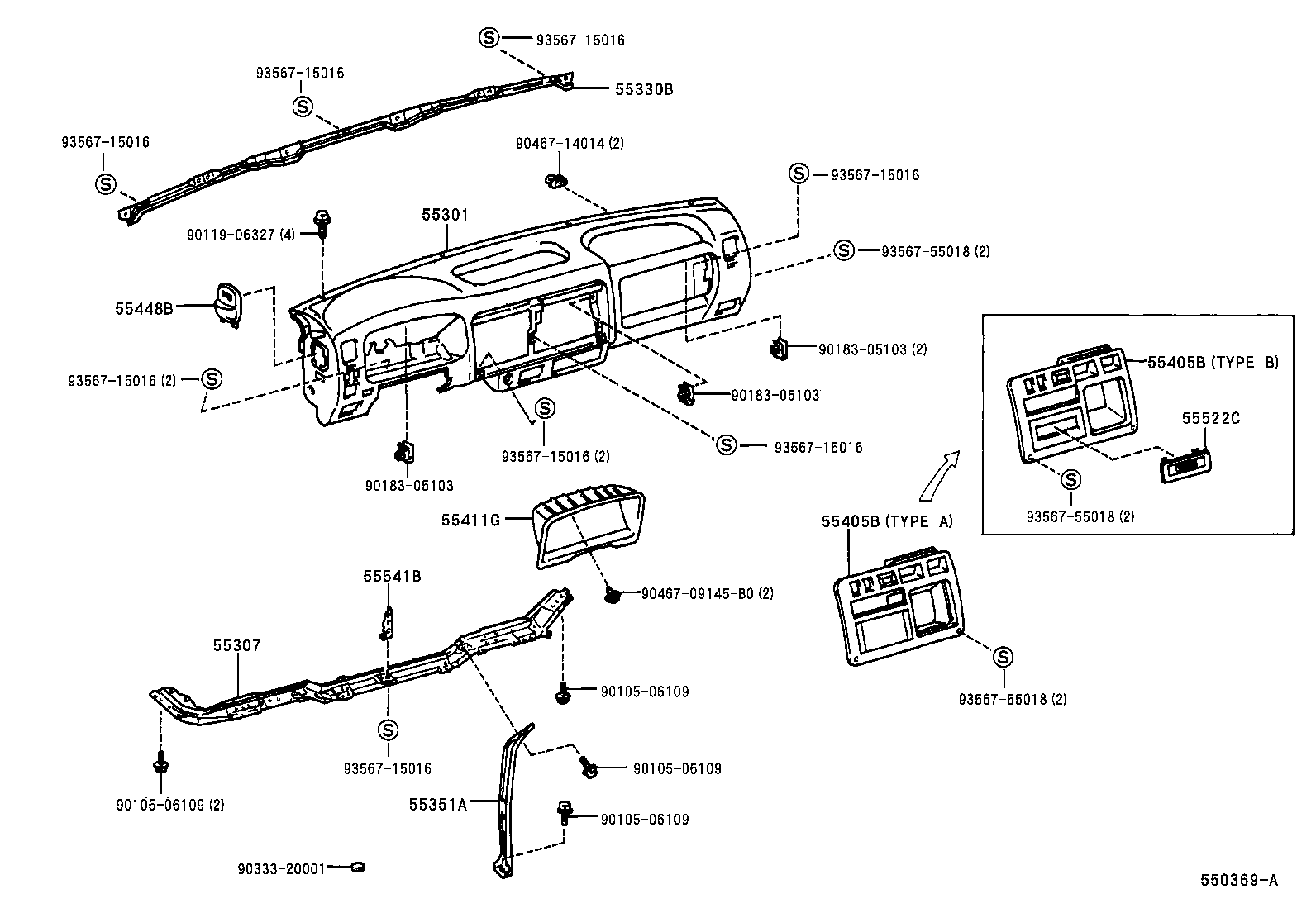 55405-25010-C0 PANEL SUB-ASSY, INSTRUMENT CLUSTER FINISH, CENTER product image