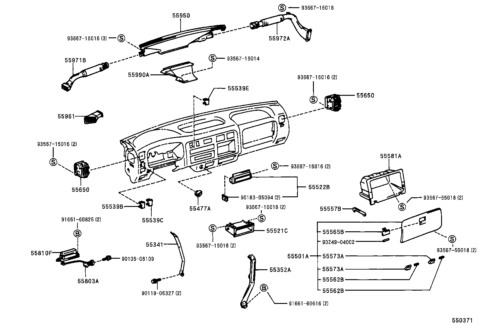 55405-25010-C0 PANEL SUB-ASSY, INSTRUMENT CLUSTER FINISH, CENTER product image